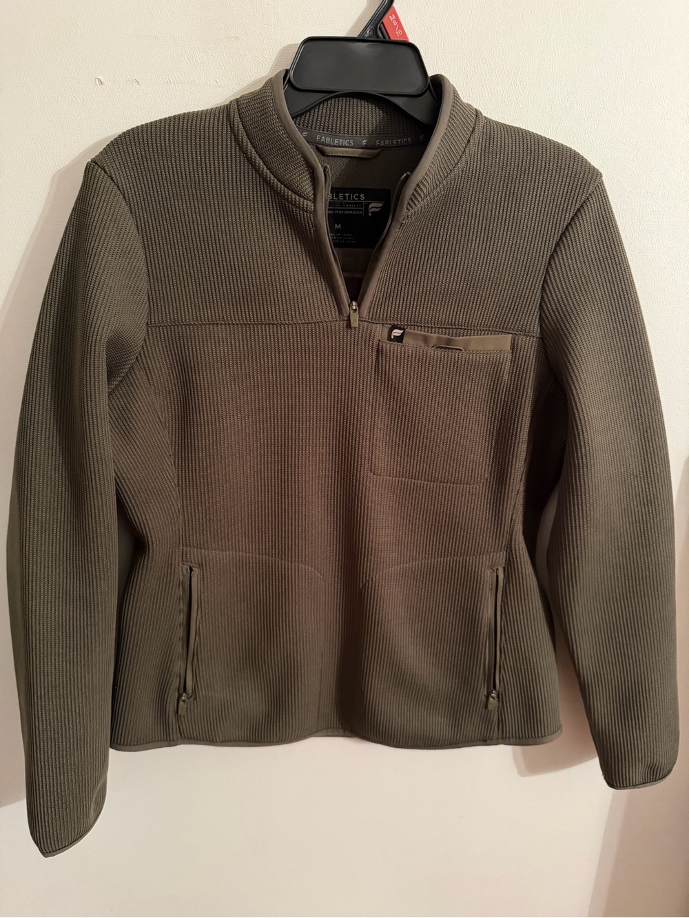 Fabletics Women’s Olive Ribbed Half-Zip Pullover
